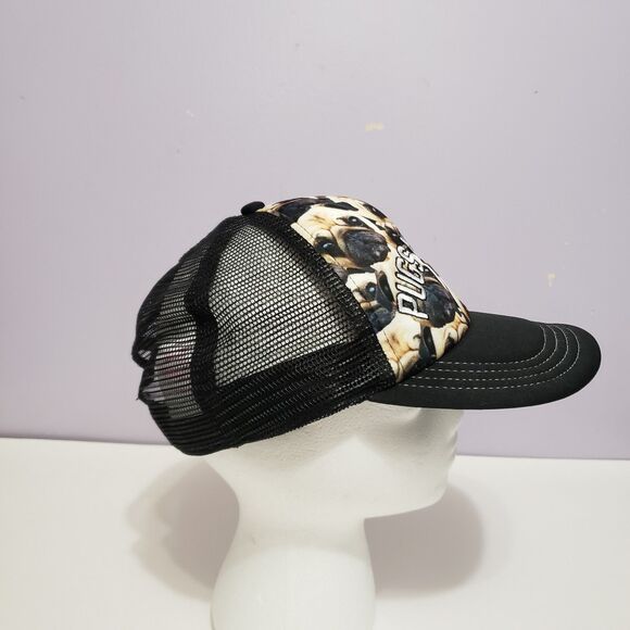 Pugs & Kisses Black Adjustable Baseball Style Cap Unisex - Picture 3 of 7